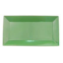 CAC China KC-14-G Color Arts Stoneware Green Rectangular Platter 13&quot; - 1 dozen