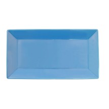 CAC China KC-12-PCK Color Arts Stoneware Peacock Rectangular Platter 10" - 2 dozen