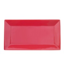CAC China KC-13-R Color Arts Stoneware Red Rectangular Platter 11 1/2&quot; - 1 dozen