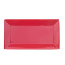 CAC China KC-14-R Color Arts Stoneware Red Rectangular Platter 13" - 1 dozen
