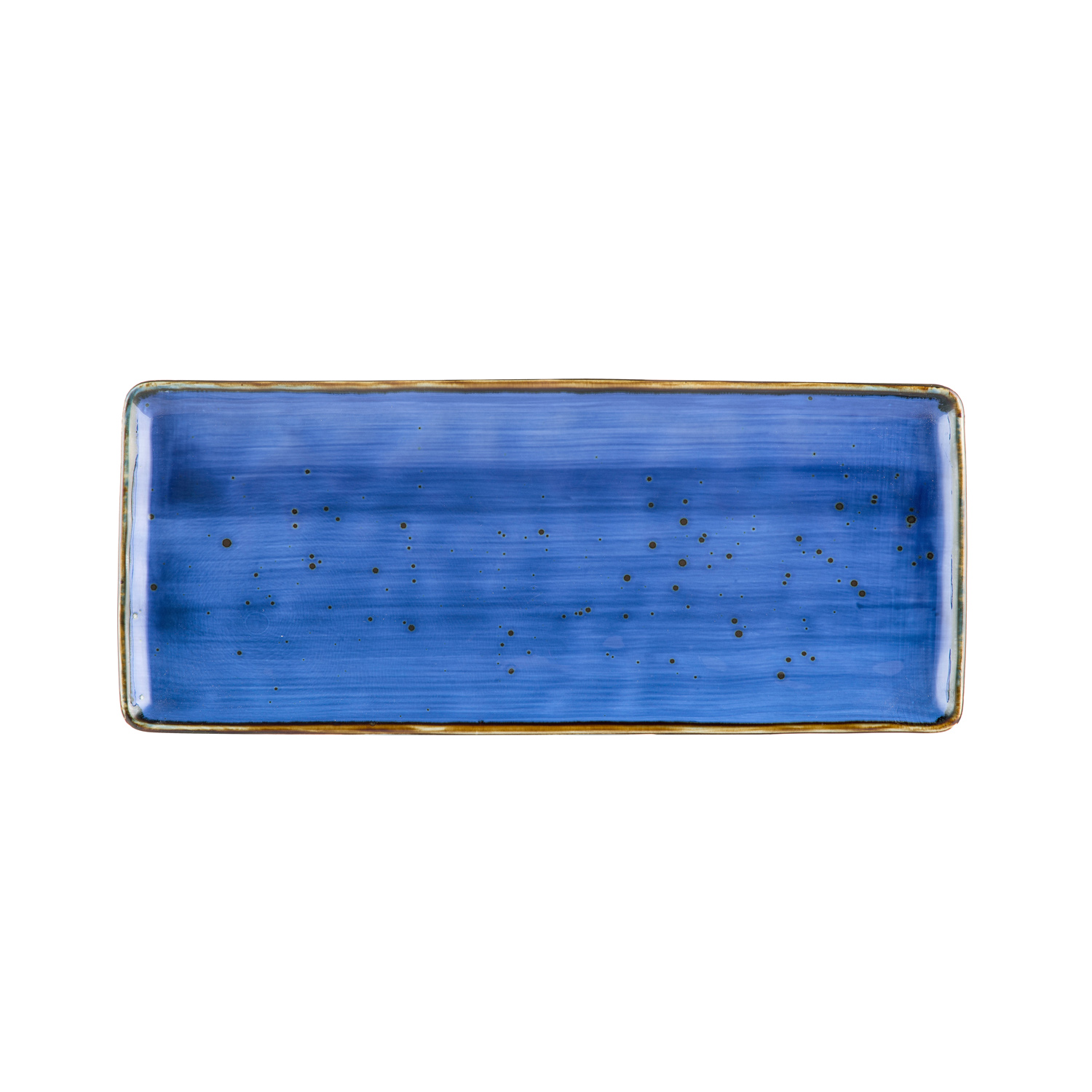 CAC China TUS-RT41-BLU Tucson Porcelain Starry Night Blue Rectangular Platter 14"  - 1 dozen