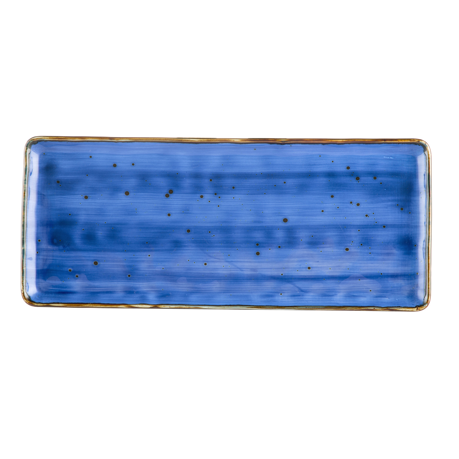 CAC China TUS-RT61-BLU Tucson Porcelain Starry Night Blue Rectangular Platter 16"  - 1 dozen