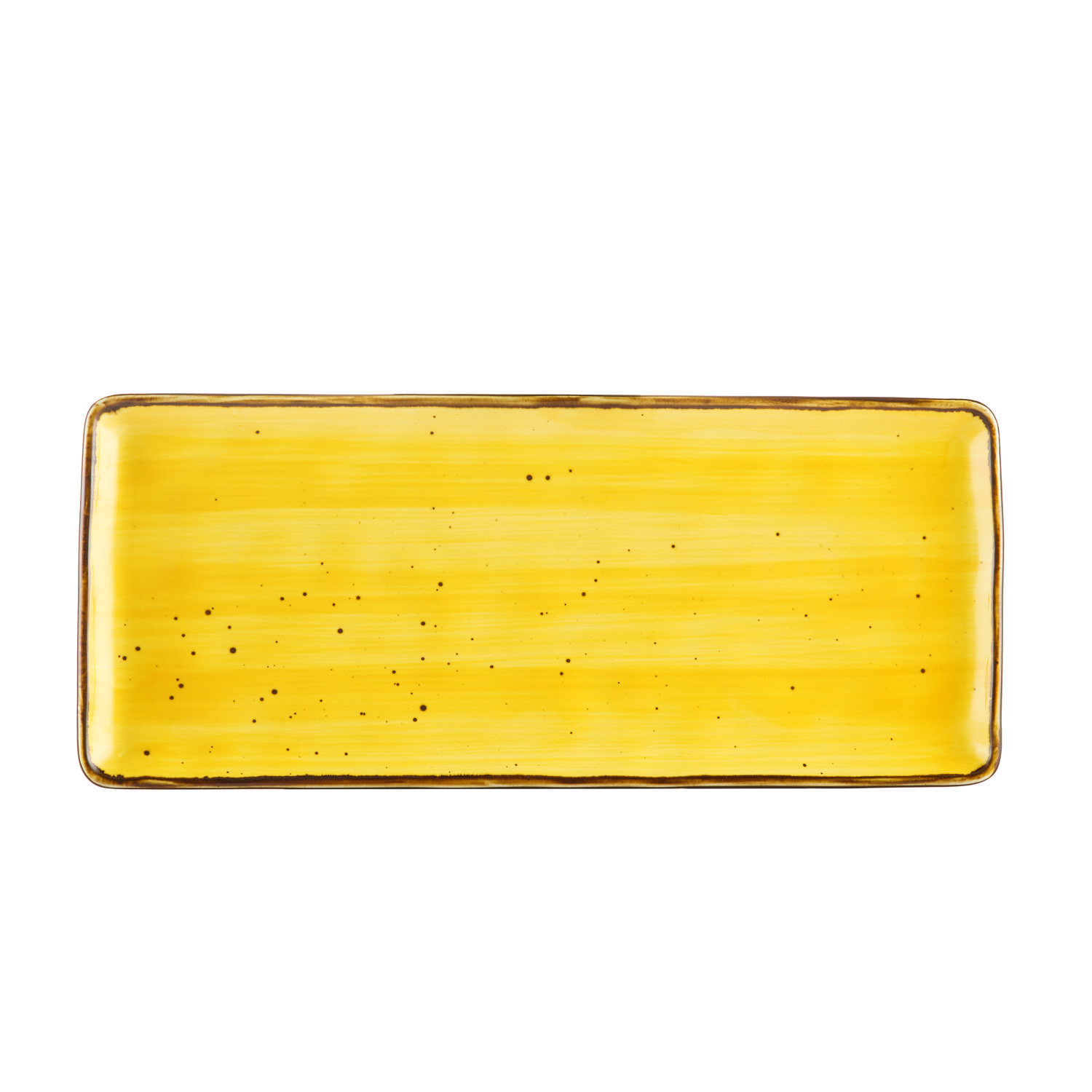 CAC China TUS-RT13-SFL Tucson Sunflower Porcelain Rectangular Platter 12"  - 1 dozen