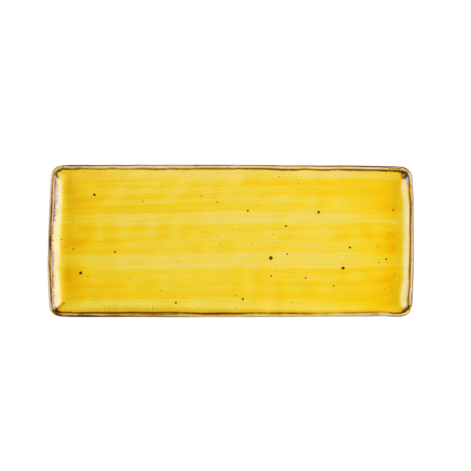 CAC China TUS-RT41-SFL Tucson Porcelain Sunflower Rectangular Platter 14"  - 1 dozen