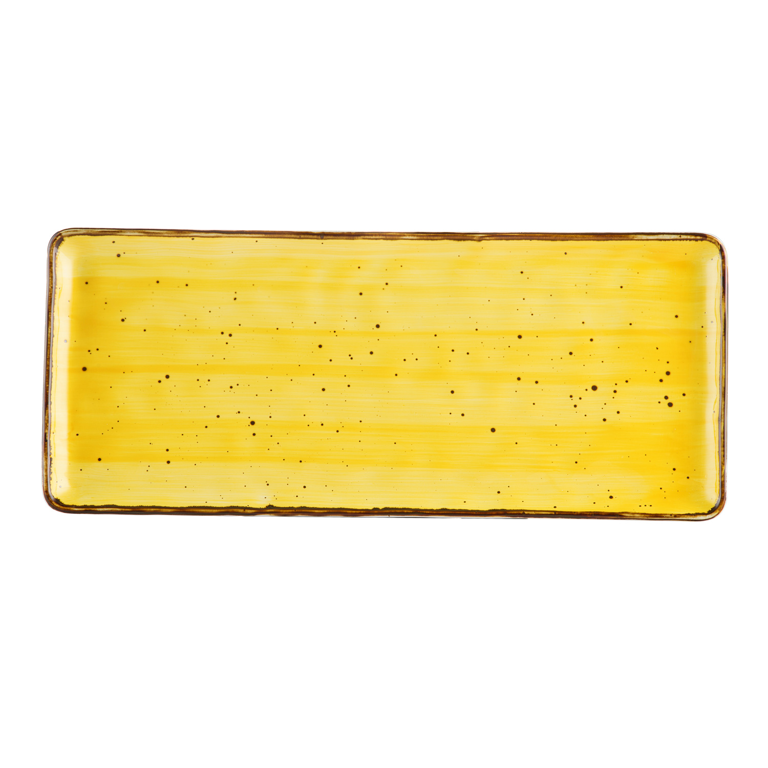 CAC China TUS-RT61-SFL Tucson Porcelain Sunflower Rectangular Platter 16"  - 1 dozen