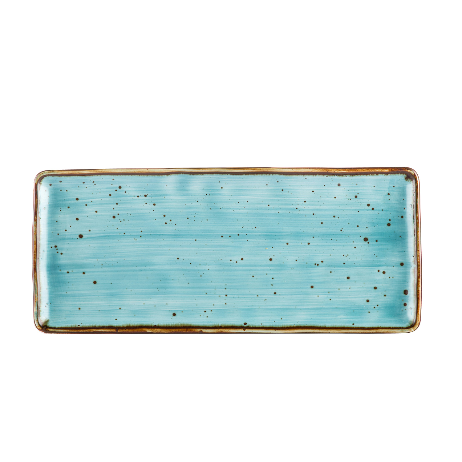 CAC China TUS-RT13-TQS Tucson Turquoise Porcelain Rectangular Platter 12"  - 1 dozen