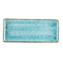 CAC China TUS-RT61-TQS Tucson Porcelain Turquoise Rectangular Platter 16"  - 1 dozen
