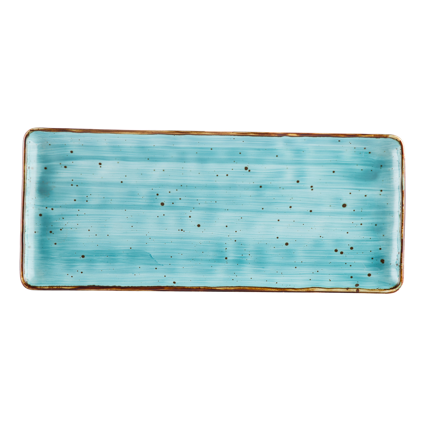 CAC China TUS-RT61-TQS Tucson Porcelain Turquoise Rectangular Platter 16"  - 1 dozen