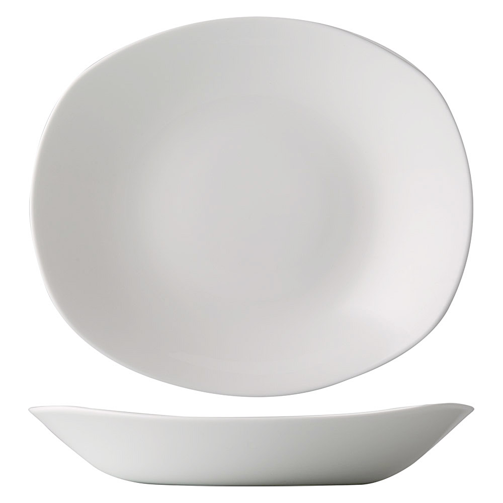CAC China EVT-BT8 Everest Bone White Porcelain Rectangular Salad Bowl 20 oz., 8 3/4" - 2 dozen