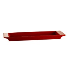 CAC China F-3S-R Fortune Red Rectangular Tray 12&quot; - 2 dozen