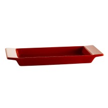 CAC China F-2S-R Fortune Porcelain Red Rectangular Tray 8 3/4&quot; - 2 dozen