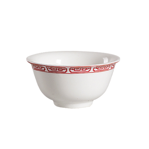 CAC China 105-63 Red Gate Porcelain Rice Bowl 6 oz., 3 3/4" - 5 dozen