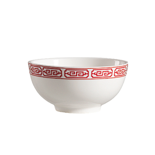 CAC China 105-65 Red Gate Porcelain Rice Bowl 9 oz., 4 3/4" - 4 dozen