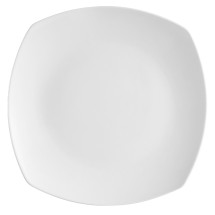 CAC China H-SQ16 Hampton Super White Porcelain Round In Square Plate 10&quot; - 1 dozen