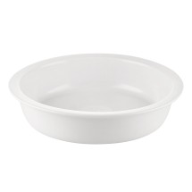 CAC China BF-R10 Super White Porcelain Round GN Food Pan 48 oz., 10 1/4&quot; - 6 pcs
