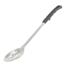 CAC China SBSL-11BH Slotted Stainless Steel Basting Spoon 1.2mm with Black Handle 11&quot;
