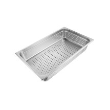 CAC China SSPF-24-4P Full Size 24-Gauge Perforated Stainless Steel Steam Pan 4&quot;