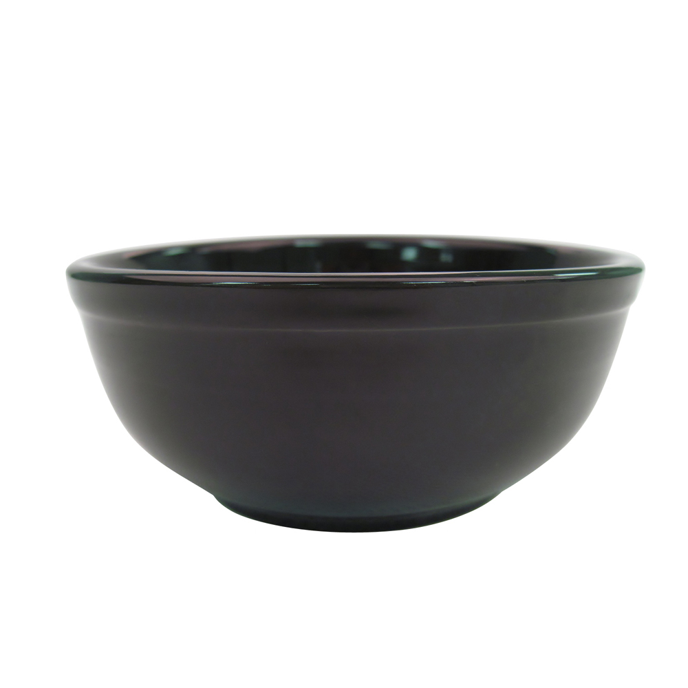 CAC China TG-15-BLK Tango Embossed Porcelain Black Salad Bowl 12.5 oz., 5 3/4" - 3 dozen