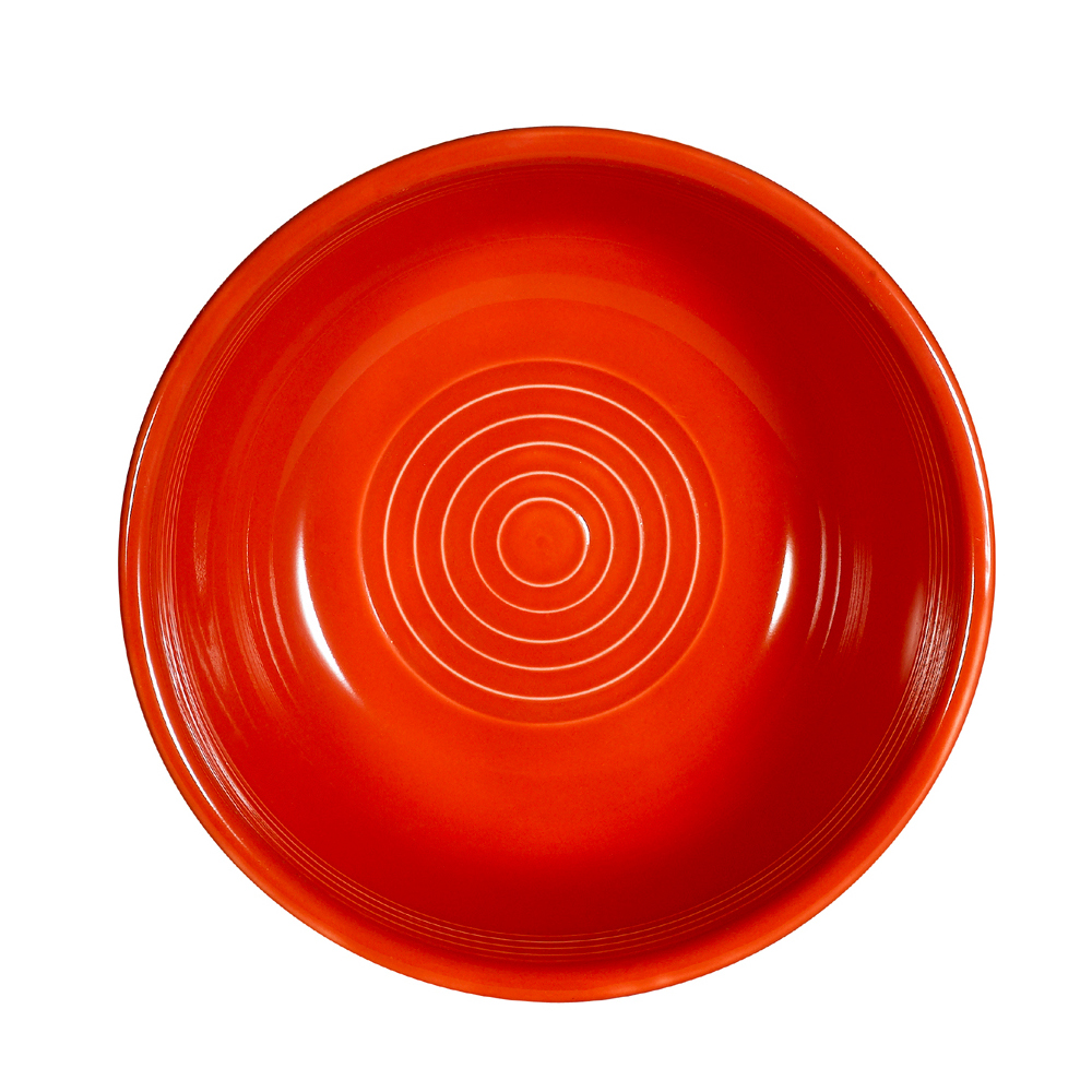 CAC China TG-15-R Tango Embossed Porcelain Red Salad Bowl 12.5 oz., 5 3/4" - 3 dozen