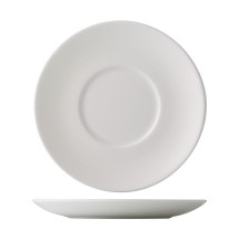 CAC China EVT-36 Everest Bone White Porcelain Saucer for EVT-35 4 5/8&quot; - 3 dozen