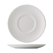 CAC China EVT-36 Everest Bone White Porcelain Saucer for EVT-35 4 5/8" - 3 dozen