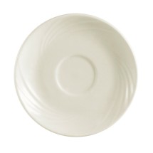 CAC China GAD-36 Garden State Embossed Bone White Porcelain Saucer for GAD-35 5 1/4&quot; - 3 dozen