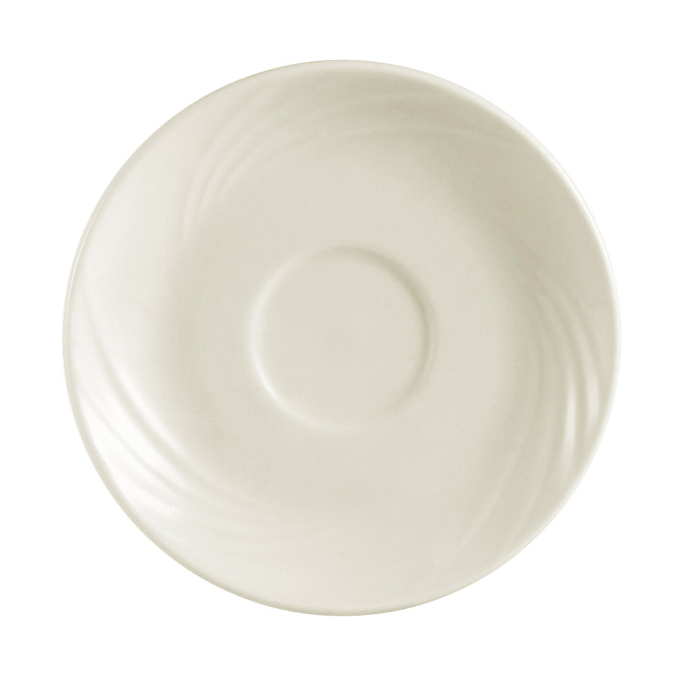 CAC China GAD-36 Garden State Embossed Bone White Porcelain Saucer for GAD-35 5 1/4" - 3 dozen