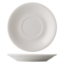 CAC China GW-57 Great Wall Bone White Porcelain Saucer with Wide Rim for GW-56 6 7/8&quot; - 3 dozen