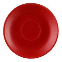 CAC China LV-36-R Las Vegas Stoneware Red Rolled Edge A.D. Cup Saucer for LV-35-R 4 1/2&quot;  - 3 dozen