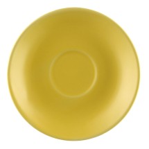CAC China LV-36-Y Las Vegas Stoneware Yellow Rolled Edge A.D. Cup Saucer for LV-35-Y 4 1/2&quot;  - 3 dozen