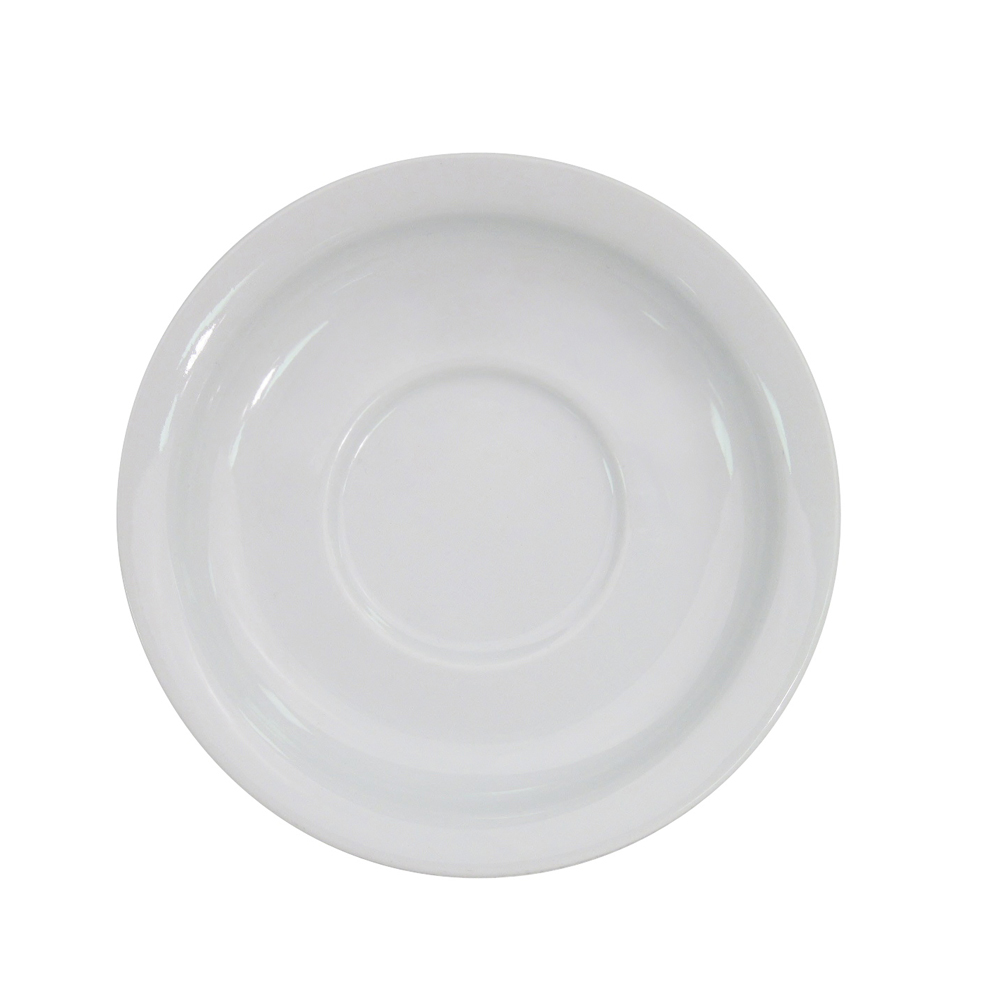 CAC China NCN-22 Clinton Super White Porcelain Narrow Rim Plate 8 1/4" - 3 dozen