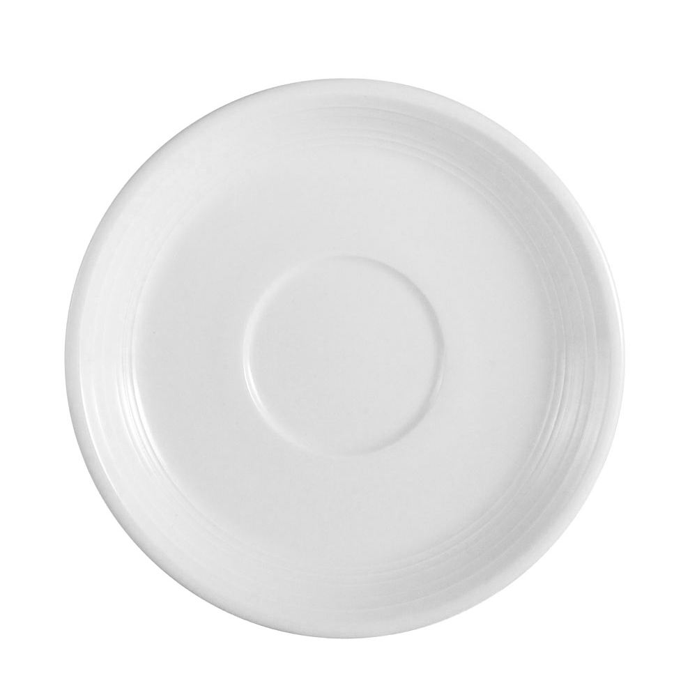 CAC China TGO-2 Tango Embossed Bone White Porcelain Saucer for TGO-1 6"  - 3 dozen
