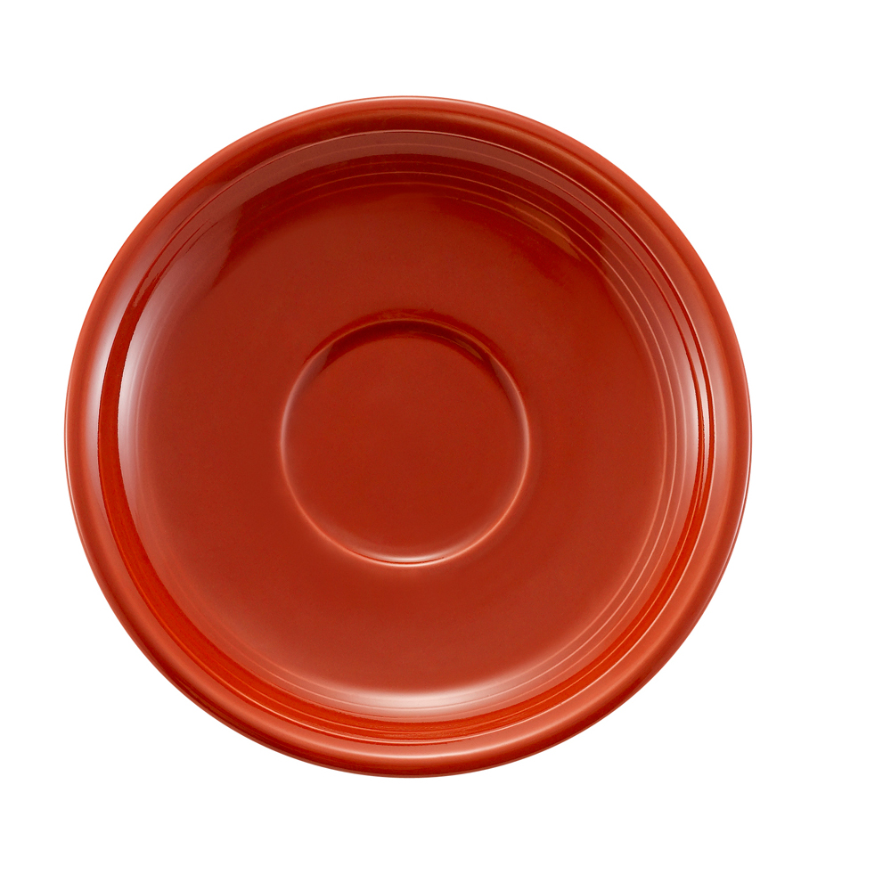 CAC China TG-2-R Tango Embossed Porcelain Red Saucer for TG-1-R 6"  - 3 dozen