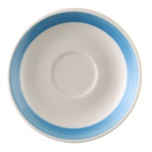 CAC China R-36-BLU Rainbow Blue Stoneware Saucer for R-35-BLU 4 1/2"  - 3 dozen
