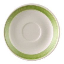 CAC China R-36-G Rainbow Green Stoneware Saucer for R-35-G 4 1/2&quot;  - 3 dozen