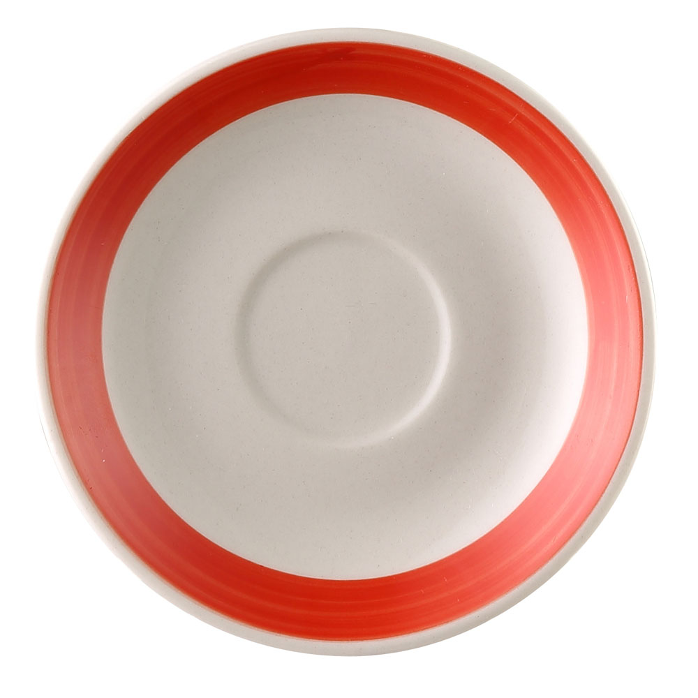 CAC China R-36-R Rainbow Red Stoneware Saucer for R-35-R 4 1/2"  - 3 dozen