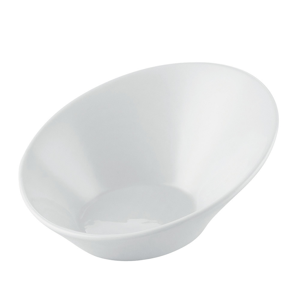 CAC China RCN-SB9 RCN Specialty Super White Porcelain Slanted Bowl 22 oz., 9"  - 1 dozen