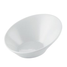 CAC China RCN-SB6 RCN Specialty Super White Porcelain Slanted Bowl 6 oz., 6 1/8&quot;  - 3 dozen