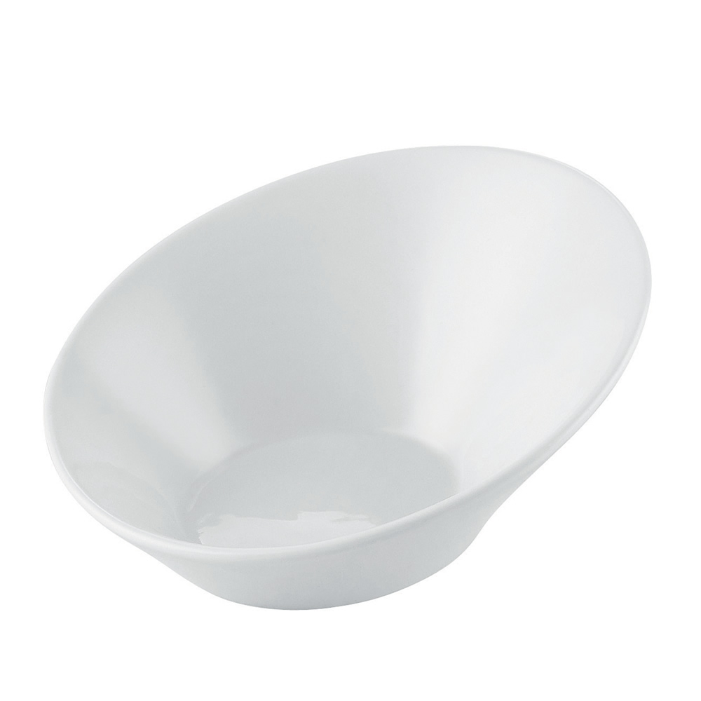 CAC China RCN-SB6 RCN Specialty Super White Porcelain Slanted Bowl 6 oz., 6 1/8"  - 3 dozen