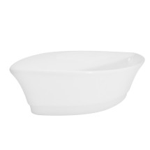 CAC China RCN-V4 RCN Specialty Super White Porcelain Small Boat Dish 2 oz., 4 1/2&quot;  - 4 dozen