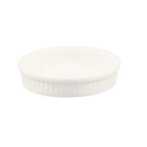 CAC China SF-R5 Round American White Stoneware Fluted Souffle Dish 8 oz., 5 1/4&quot;  - 3 dozen