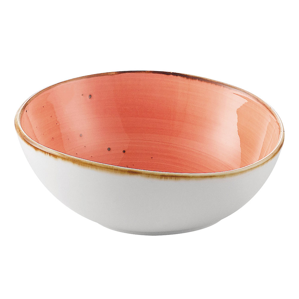 CAC China TUS-B6-CRL Tucson Porcelain Coral Soup/Salad Bowl 13 oz., 6"  - 3 dozen