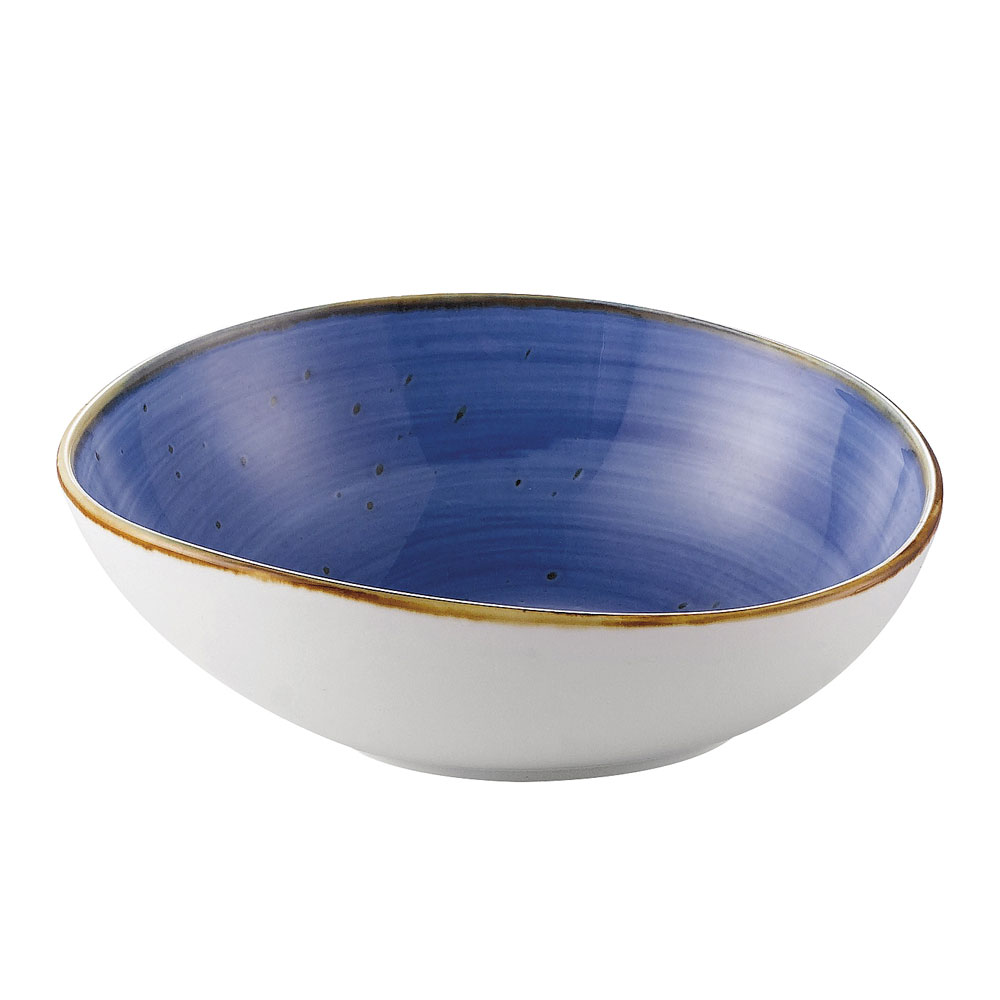 CAC China TUS-B7-BLU Tucson Porcelain Starry Night Blue Soup/Salad Bowl 20 oz., 7 1/2"  - 2 dozen