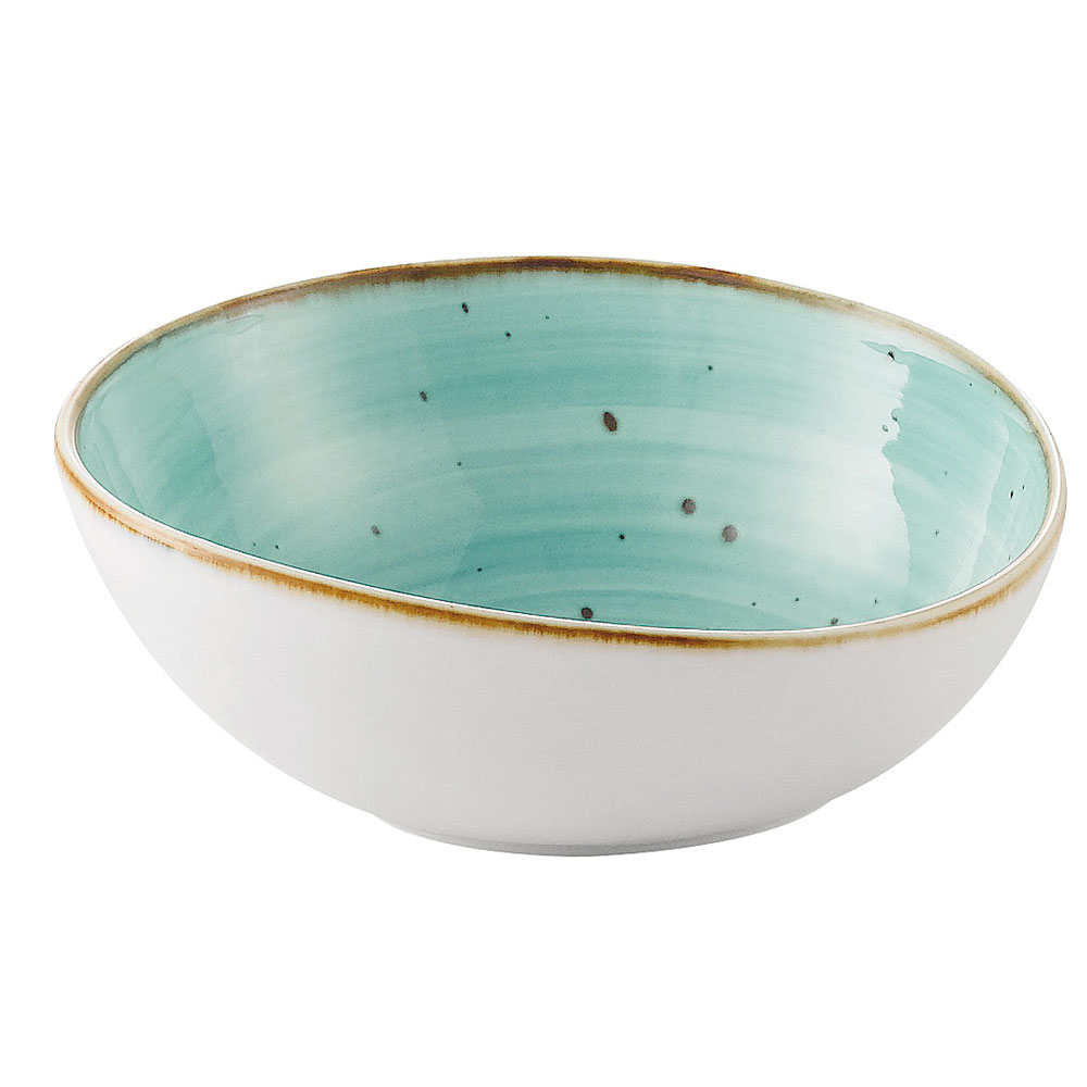 CAC China TUS-B6-TQS Tucson Porcelain Turquoise Soup/Salad Bowl 13 oz., 6"  - 3 dozen