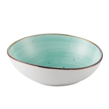 CAC China TUS-B7-TQS Tucson Porcelain Turquoise Soup/Salad Bowl 20 oz., 7 1/2&quot;  - 2 dozen