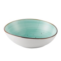 CAC China TUS-B7-TQS Tucson Porcelain Turquoise Soup/Salad Bowl 20 oz., 7 1/2"  - 2 dozen