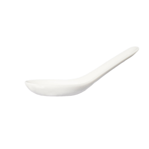 CAC China SHER-41 Accessories Bone White Porcelain Soup Spoon 5"  - 6 dozen