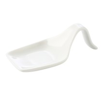 CAC China PTS-50 Party Collection Super White Porcelain Spoon 4&quot;  - 6 dozen
