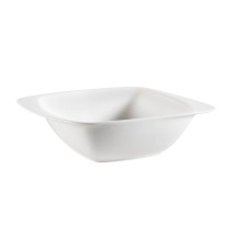 CAC China WH-B8 White Pearl Bone White Porcelain Square Bowl 20 oz., 7 3/4&quot; - 2 dozen