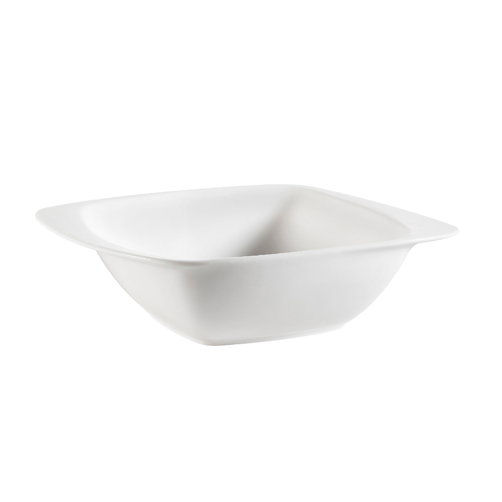 CAC China WH-B8 White Pearl Bone White Porcelain Square Bowl 20 oz., 7 3/4" - 2 dozen